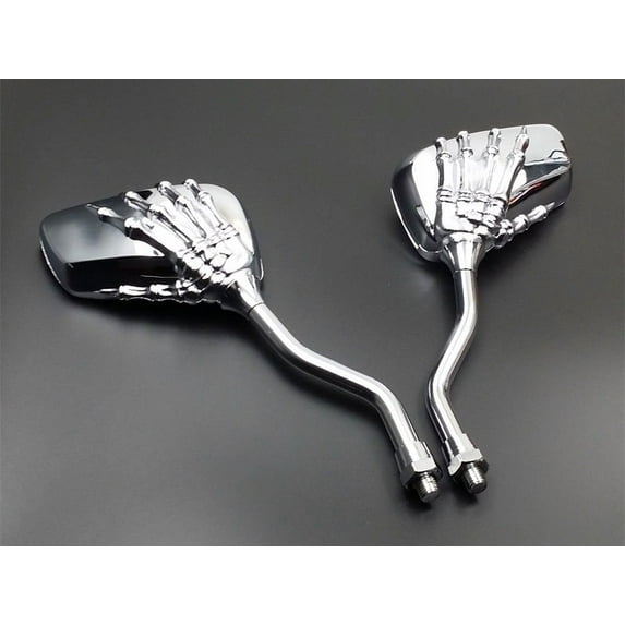 Skull Hand Skeleton Mini Side Rearview Mirror Motorcycle Street Naked Bike Cruiser Chopper Custom