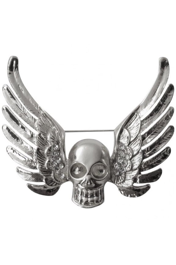 Skull Head Brooch Winged Skull Lapel Pin Simple Skull Halloween Pins Evening Party Costume Brooch Pin Clothing Accessories