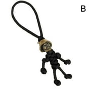 Skull Head Keychain Car Biker helmet Pendant Keychain Braided Budd Rope New M3L8