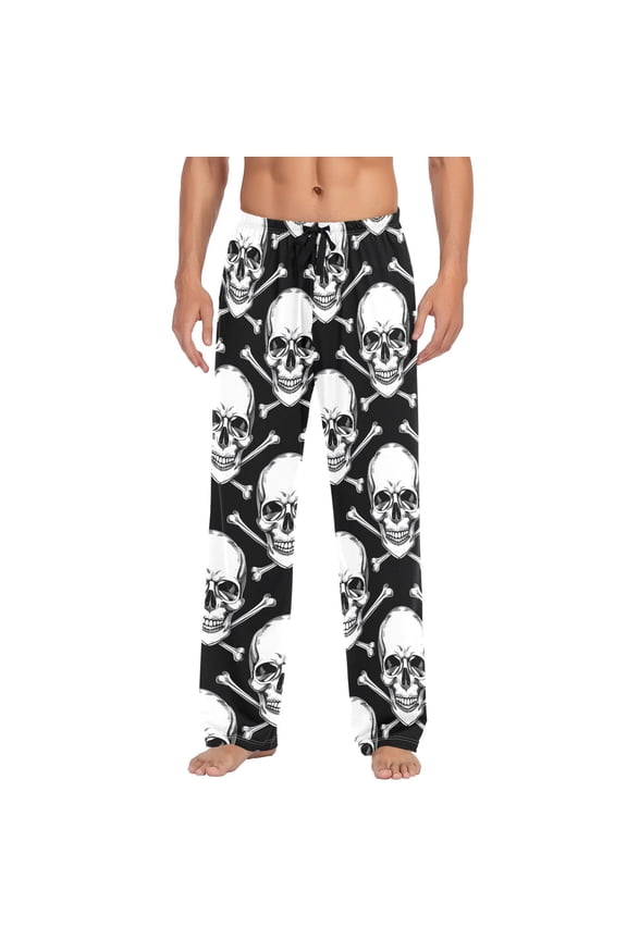 Skull Head Men's Pajama Pants Cotton Long Sleepwear Lounge Pants M