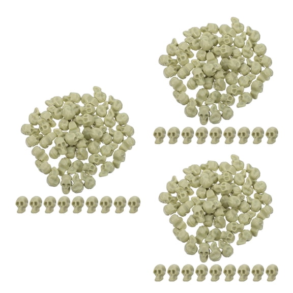 Skull Head Ornaments,150 Pcs Halloween Mini Plastic Skull Heads Miniature Skulls Heads Figurines Ornaments Halloween Tricky Toys Decorations