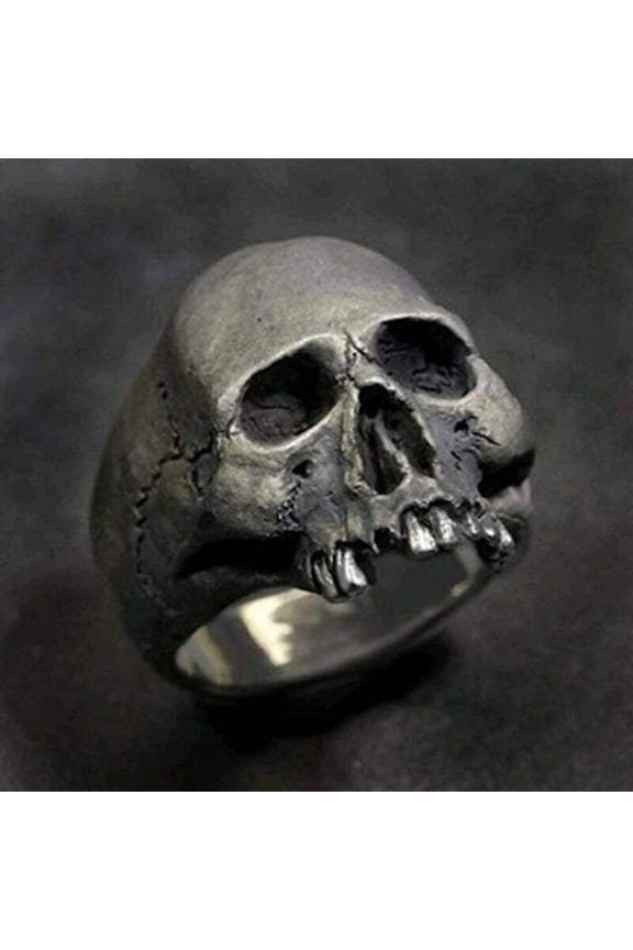 Skull Head Rings Steam Punk Men Biker Ring Gothic Jewelry Halloween Gifts Black