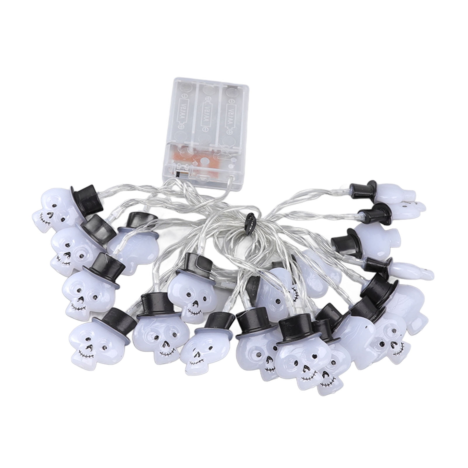 Skull Heads String Lights 3.3yd Long 2 Light Modes 20LEDs Skull Style