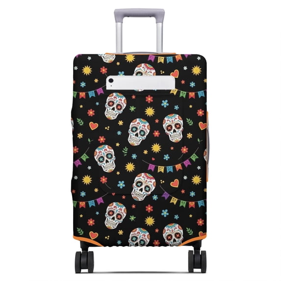 Skull and Heart Gothic Pattern Luggage Cover,Stretch Travel Baggage ...