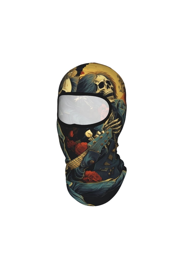 Skull Heavy Metal Rock Skeleton Cool Unisex Balaclava Ski Mask Full Face Cover for Cold Weather & UV Protection, Breathable Cooling Helmet Liner