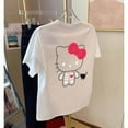 thumbnail image 1 of Skull Hello Kitty T Shirts 100% Cotton Cartoon Sanrio Printed T-Shirt for Women Oversized Halloween Hello Kitty Tees Y2k Tops, 1 of 9