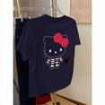 thumbnail image 1 of Skull Hello Kitty T Shirts 100% Cotton Cartoon Sanrio Printed T-Shirt for Women Oversized Halloween Hello Kitty Tees Y2k Tops, 1 of 9