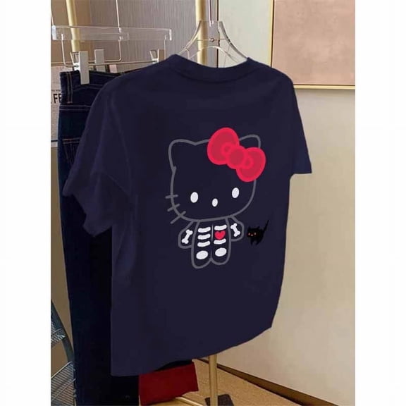 T-shirt Hello Kitty Collection Bleu Marine - Taille L Fille, Occasion Très Bon état