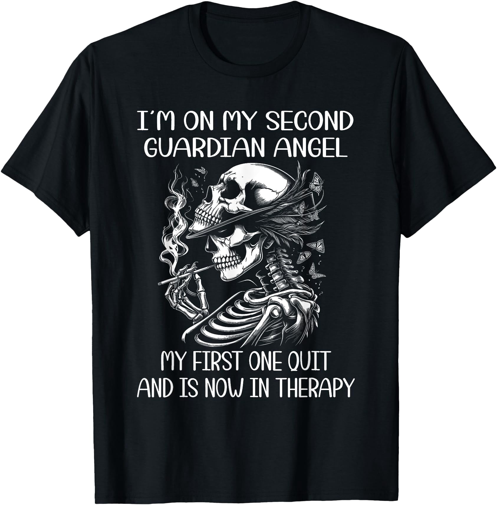 Skull I'm On My Second Guardian Angel T-Shirt - Walmart.com