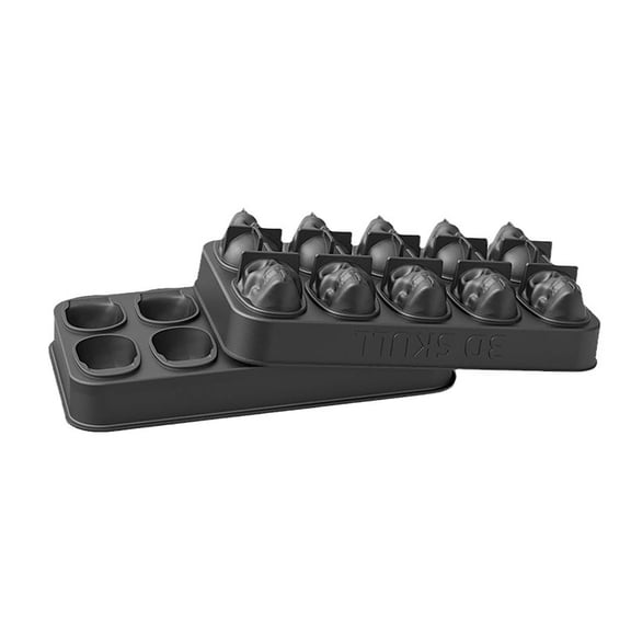 Skull Ice Cube Tray Silicone - 10 Cavity 3D Novelty Ice Maker for , Cocktails, Chocolate, Candy, Jello, and Resin Crafts - Ideal for Home Bars, Parties, and Bartenders
