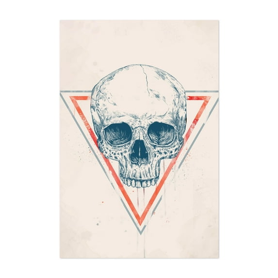 Skull In Triangles - Illustration Skull Geometric Modern Art Anatomy Gothic Line Art Unframed Wall Art Print 8 x 12 inches