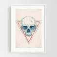 thumbnail image 1 of Skull In Triangles - Illustration Skull Geometric Modern Art Anatomy Gothic Line Art White Framed Wall Art Print 12 x 18 inches, 1 of 1
