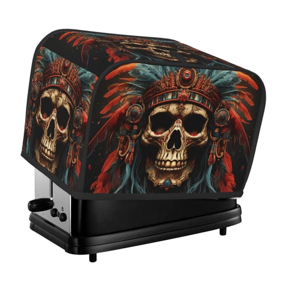 Skull Indian Chief Black 2 Slice Toaster Cover Bread Maker Dust Protective For Small Kitchen Appliance Covers