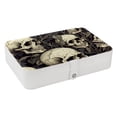thumbnail image 1 of Skull Jewelry Boxes PU Leather Necklace Holder Travel Organizer with Removable Compartment Portable, 1 of 6