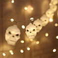 thumbnail image 1 of Skull LED String Lights - 10FT 20-Light Plug-in Halloween Garland (EU Plug Options), 1 of 9