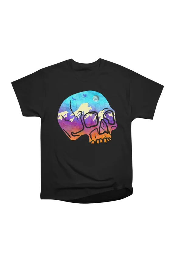Skull Landscape Mountain T-Shirt Tee Gift For Him Merch For Her Apparel For Friend