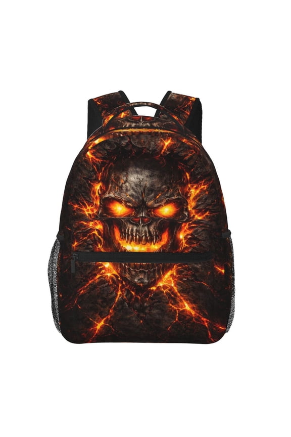 Skull Lava Fire Backpack Lightweight Travel Bag for Men and Women