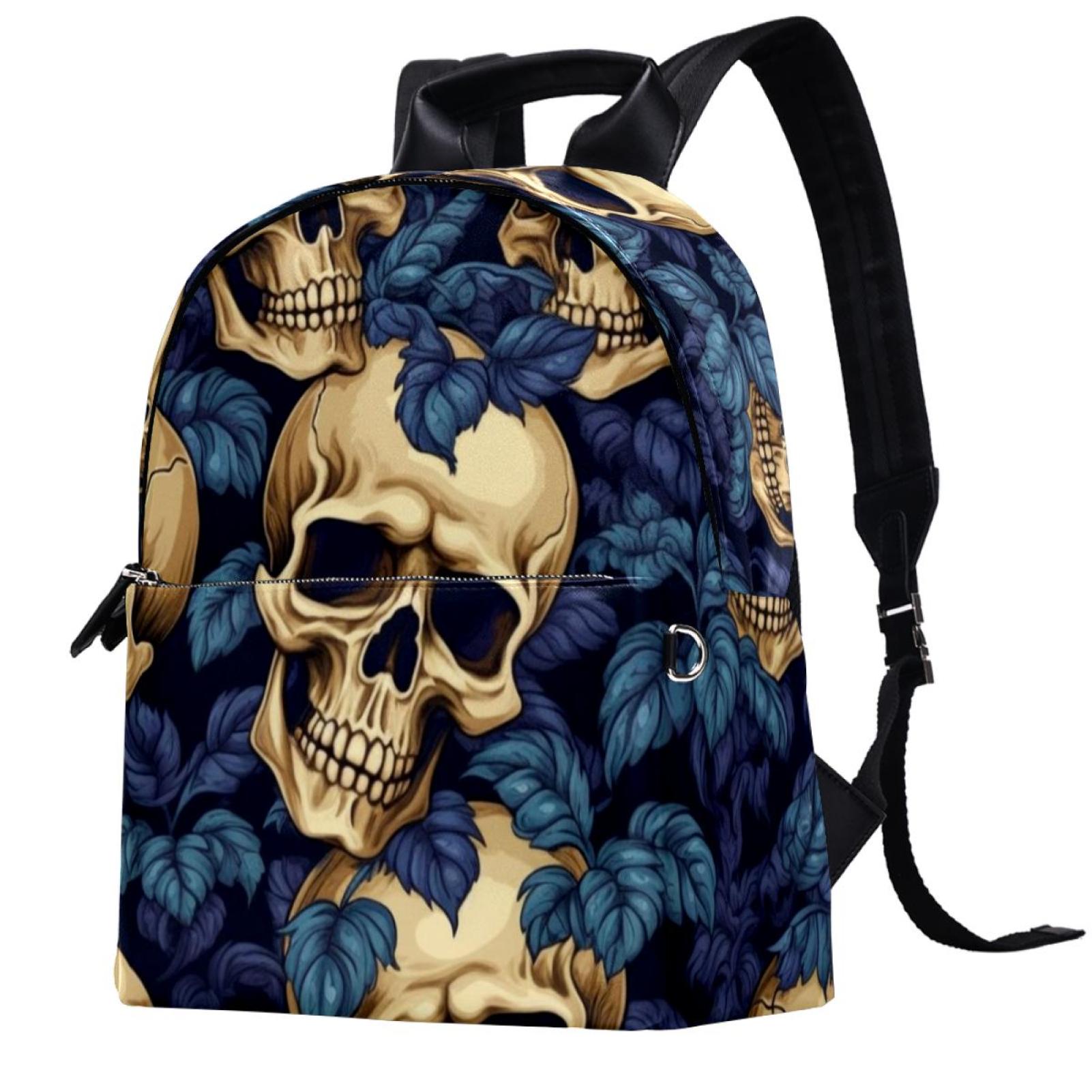 Large Vegan Leather Bucket Backpack with Skull Print, Adjustable Straps ♥️Bold, Fearless, Unmistakably IoPelle Meet our iconic  main image 3