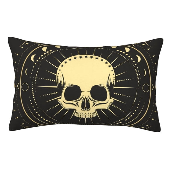 Skull Magic Moon Phases Vintage Pillowcase 20x30 Rectangle Throw Pillow Case Cover Cushion with Hidden Zipper for Sofa Couch Car