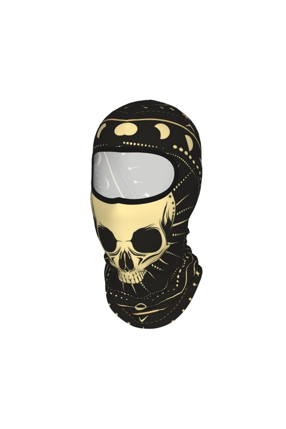 Skull Magic Moon Phases Vintage Unisex Balaclava Ski Mask Full Face Cover for Cold Weather & UV Protection, Breathable Cooling Helmet Liner