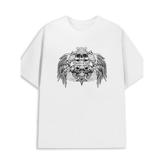 Skull Master Tee men 180G 100% Cotton white Original Unisex Shirt Graphic tshirts Unique Design Unisex Shirt Short Sleeve tshirts Unique Design Unisex Shirt Cotton tshirts
