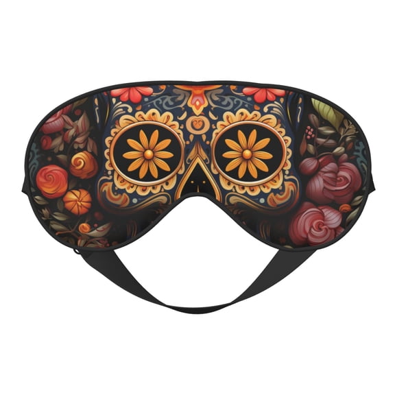 Skull Mexican Day Dead Soft Faux Silk Sleep Mask, Eye Mask, Reversible Double-Sided for Travel, Shift Work, Meditation