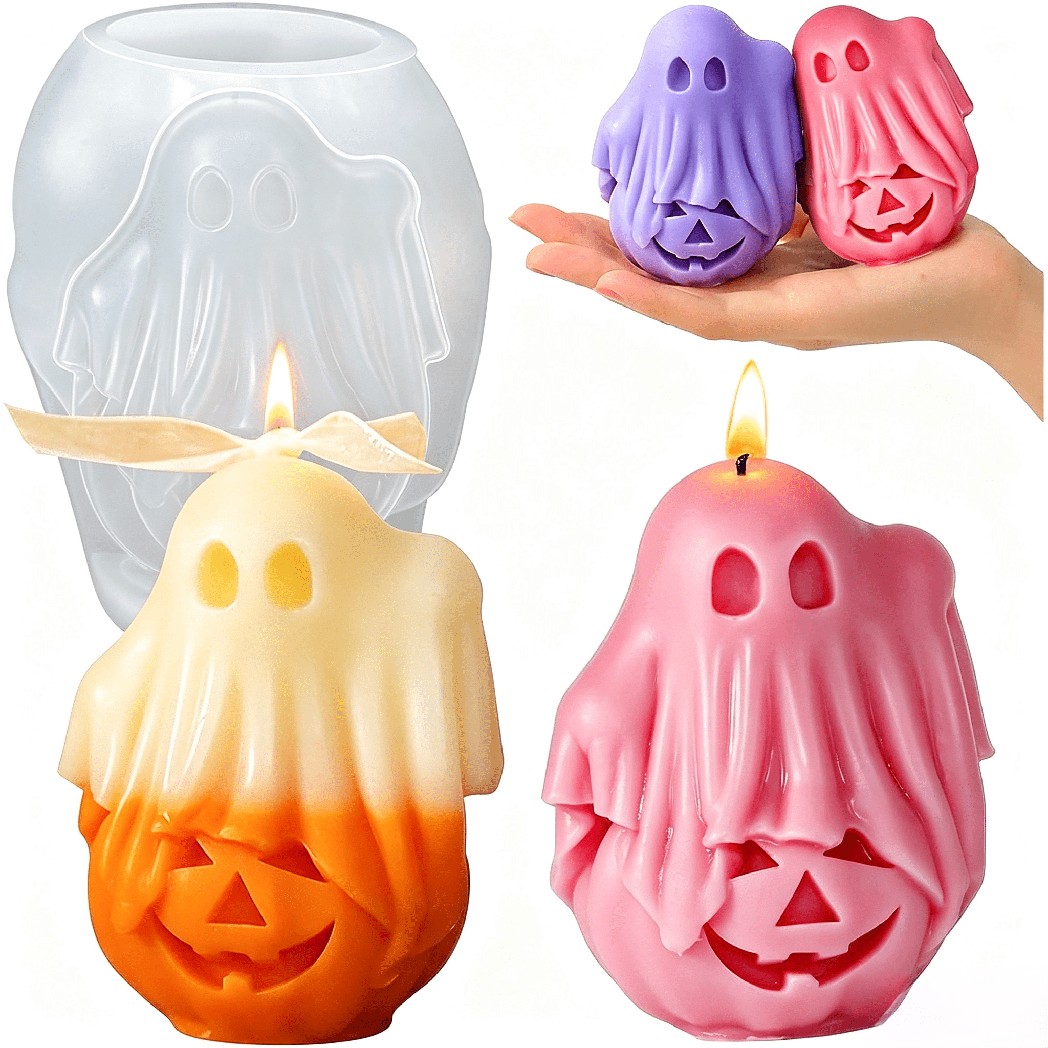 Skull Molds for Resin, 3D Rose Skull Silicone Mold for Candle Making, Epoxy Resin Casting, Handmade Soap, Plaster Clay, Halloween Party Gifts Home Decoration