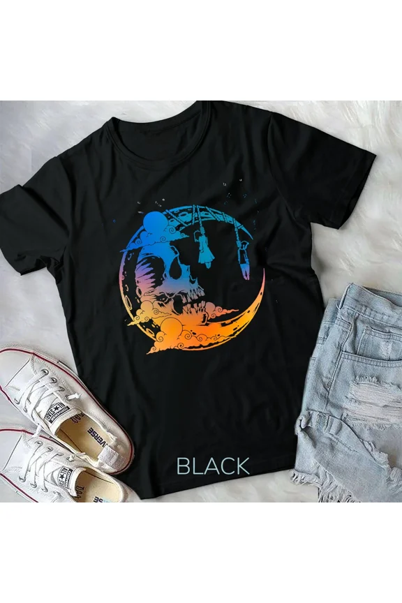 Skull Moon Phases Pastel Goth Gothic Wicca Hanged Long Unisex Tshirt