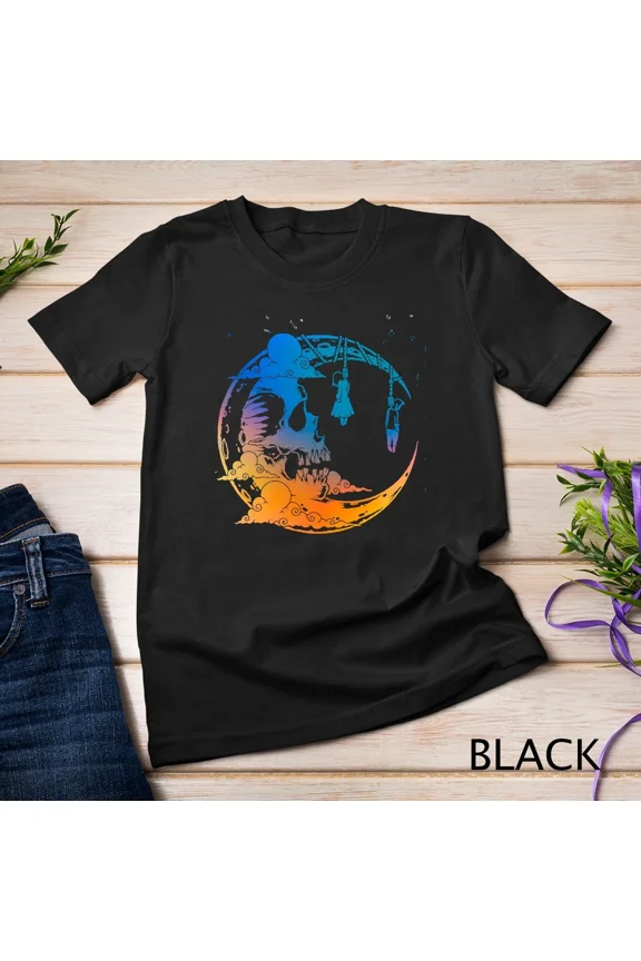 Skull Moon Phases Pastel Goth Gothic Wicca Hanged Unisex Tshirt