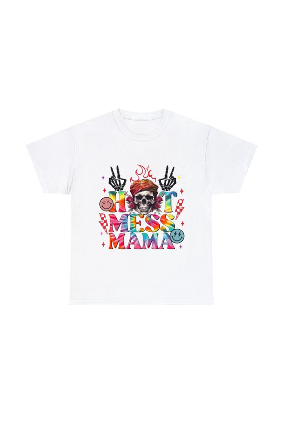 Skull Mother's Day Hot mess mama shirt, mother's day giftID-0131-T6KL