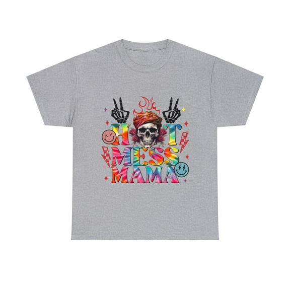 Skull Mother's Day Hot mess mama shirt, mother's day giftID-0131-T6KL