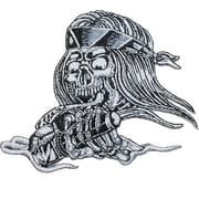 Skull Motorcycle Rider Patch Biker Throttle Death Embroidered Iron On Applique