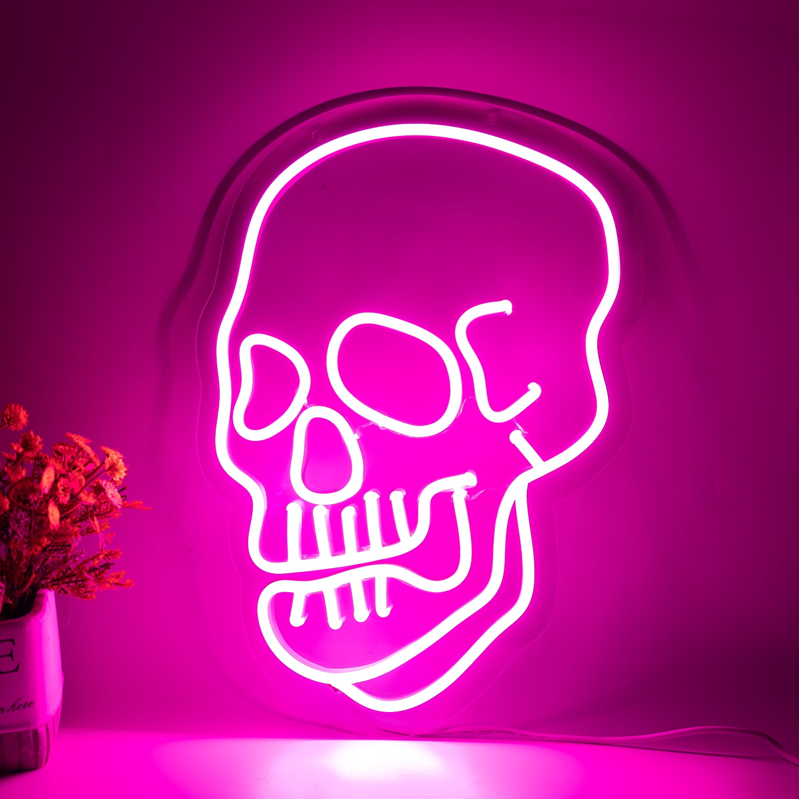 Target Neon Led Skull Skull Neon Sign Halloween Decorations Skull Neon Light Sign 12.8 X 8.8 ...