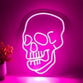 thumbnail image 1 of Skull Neon Sign Halloween Decorations Skull Neon Light Sign  12.8 X 8.8 Inch Hot Pink USB and Battery Powered Skeleton Ghost Neon Sign for Bedroom Mancave Bar Shop Party, 1 of 5
