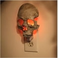 thumbnail image 1 of Skull Night Light - 2023 New Halloween Gothic Skull Night Lamp, Skull Lamp Plug-Into Wall with Flame Atmosphere, Gothic Light for Halloween Decoration Party and Home Decor, 1 of 7