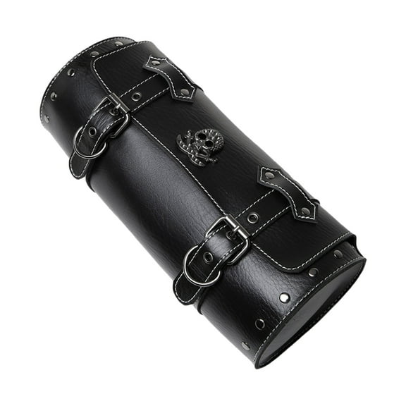 Skull Pattern PU Storage Pouch Front Fork Handlebar Bag Tool Bag