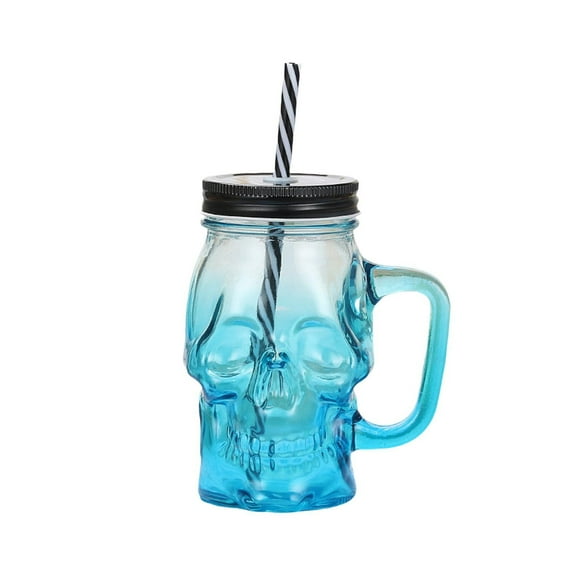 Skull Patterned Cup Unique Shaped Glass Goblet for and Gothic Home Bar Drinkware