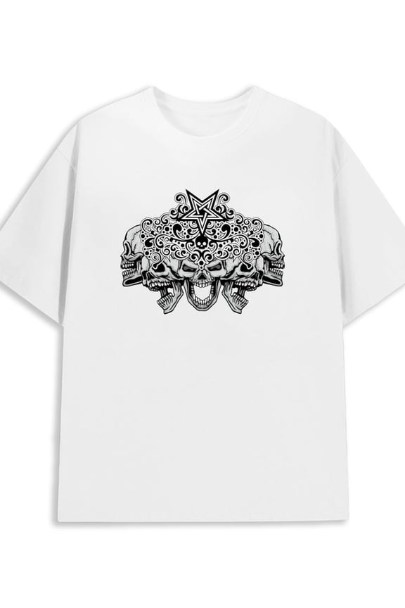 Skull Pentagram Tee mens white Fashion Unisex Shirt Cotton tshirts Basic Unisex Shirt Crewneck tshirts Original Unisex Shirt Printed tshirts