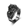thumbnail image 1 of Unisex Skull Ring Black Gold Electroplated Copper Punk Ring For Men And Women European American Couple Jewelry Gift, 1 of 7