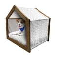 thumbnail image 1 of Skull Pet House, Skull Design Backdrop with Minimalistic Features Abstract Display, Outdoor & Indoor Portable Dog Kennel with Pillow and Cover, 5 Sizes, Charcoal Grey White, by Ambesonne, 1 of 5