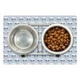 thumbnail image 1 of Skull Pet Mat for Food and Water, Skulls and Geometric Shapes with Vertical Stripes Optical Effects Illustration, Non-Slip Rubber Mat for Dogs and Cats, 18" X 12", by Ambesonne, 1 of 2