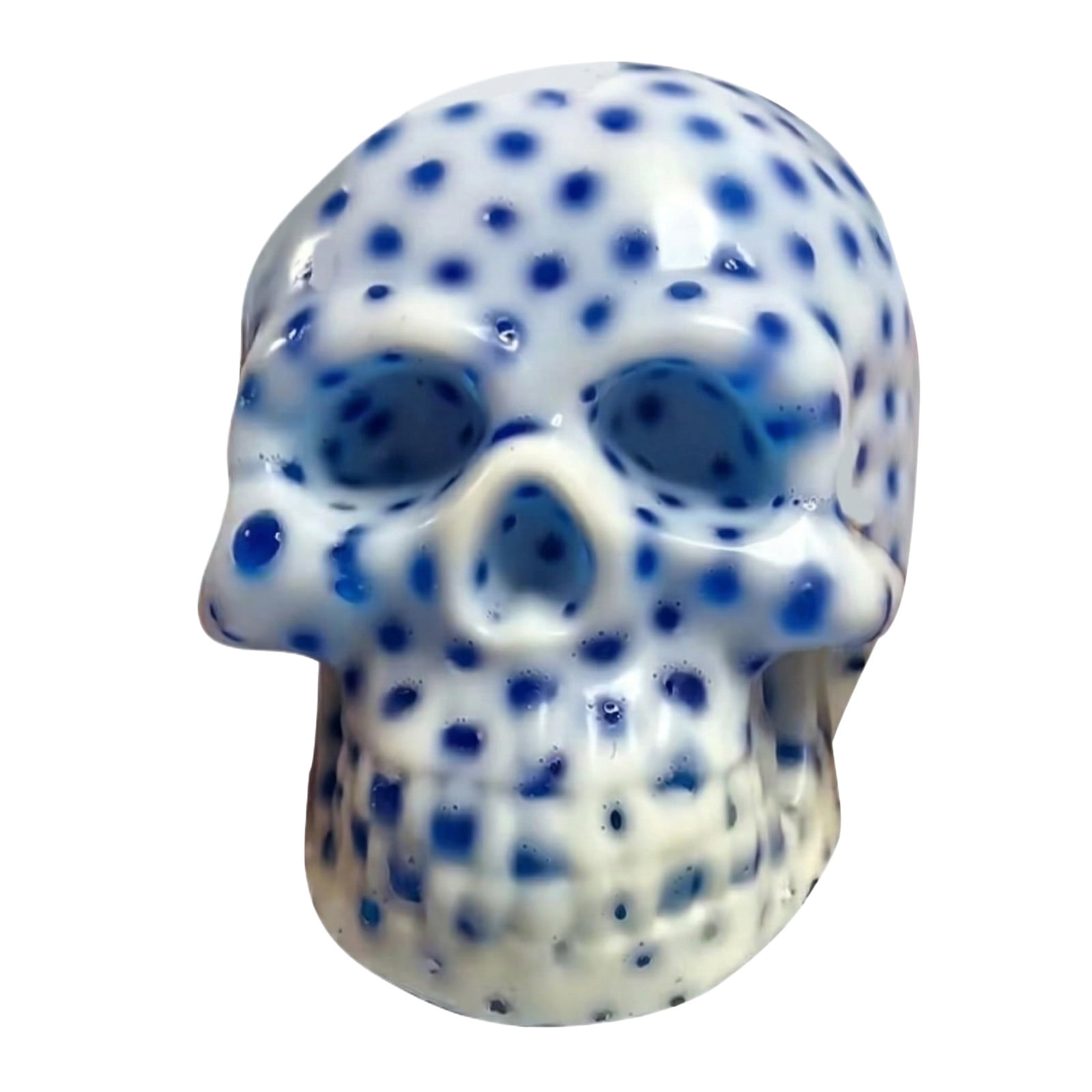 Skull Pimple Popping Squeeze Fidget, Novelty Stress Relief Reliever with Calming Effect, Funny Skull Hand Tool for Anxiety and Party Favor Fun，Blue
