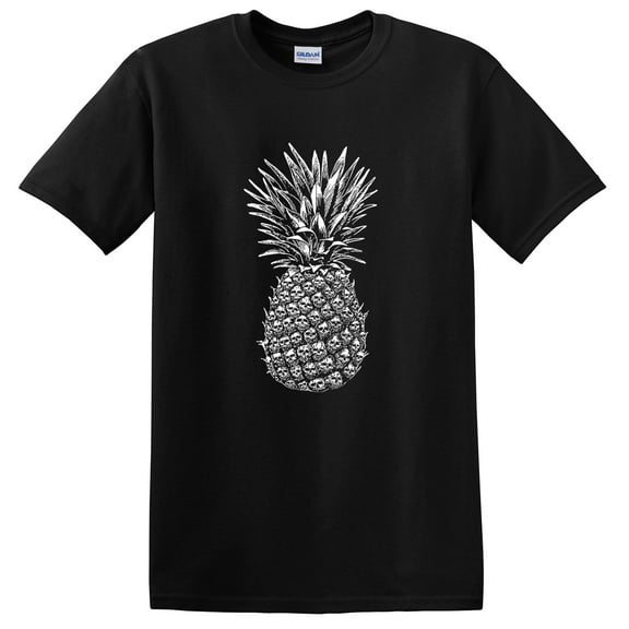 Skull Pineapple Retro Style T-Shirt Black S