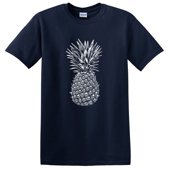 Skull Pineapple Retro Style T-Shirt Navy XL