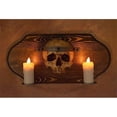thumbnail image 1 of Skull Plaque Wood Sconce with Two Votive Flameless Candles, 1 of 1