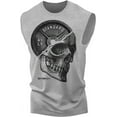 thumbnail image 1 of GYMISH Skull Plate Tank Top for Men – Weightlifting Workout Shirt for Gym and Fitness, 1 of 5