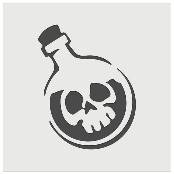 Skull Poison Potion Bottle DIY Cookie Wall Craft Stencil - 3.5 Inch
