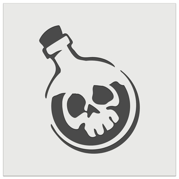 Skull Poison Potion Bottle DIY Cookie Wall Craft Stencil - 4.5 Inch