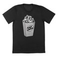 thumbnail image 1 of Skull Popcorn Humor Graphic Black Mens T-Shirt, 1 of 1
