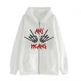 thumbnail image 1 of Skull Print Hoodie Gothic Harajuku Style Sweatshirt Unisex Oversized Casual Punk Zip-Up Hoodie, 1 of 3